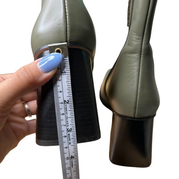 Alohas‎ Womens South Leather Square Toe Block Heel Ankle Boots EU 42 US 11 Green - Picture 13 of 14